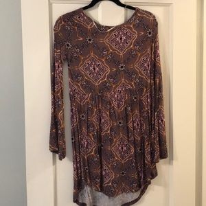 Open back O’Neill Long Sleeve Multi Color Dress